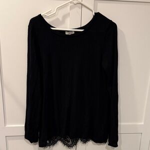 Elegant Joie Black Sweater with Peek a Boo Lace Back